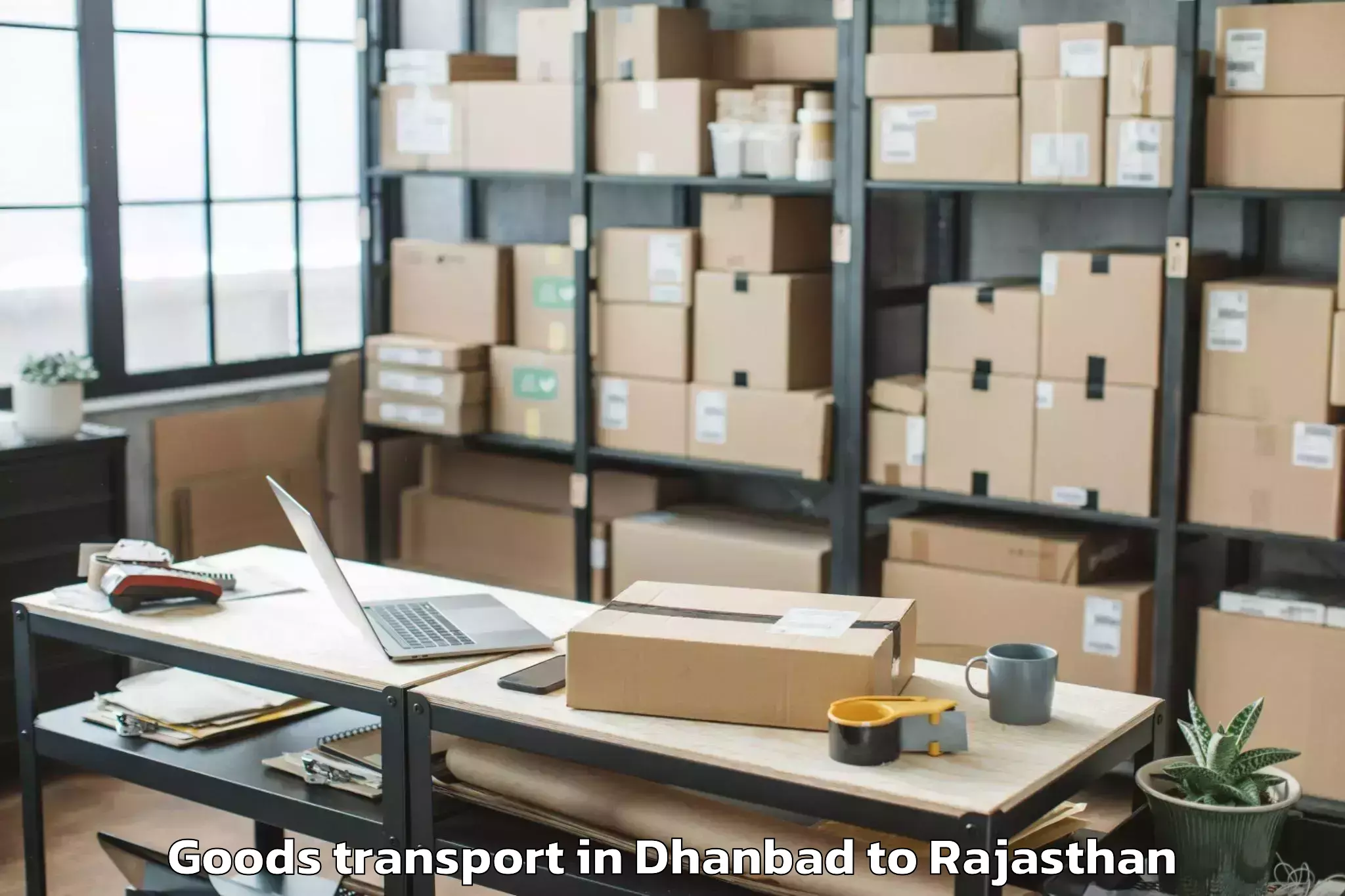 Easy Dhanbad to Bagar Goods Transport Booking